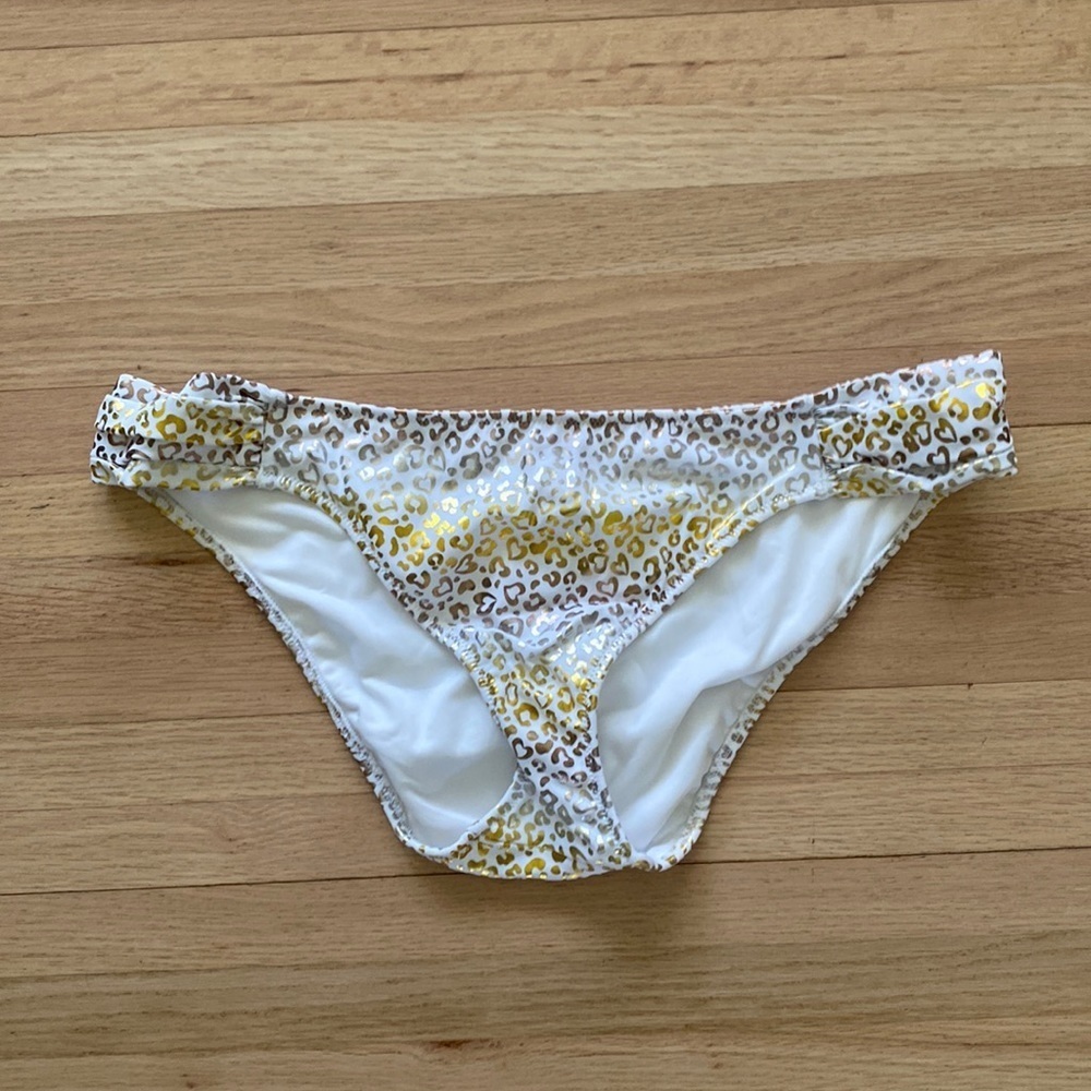 Victoria’s Secret White, Gold & Silver Swim Bottoms